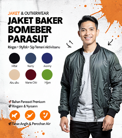 Jaket Bomber Parasut