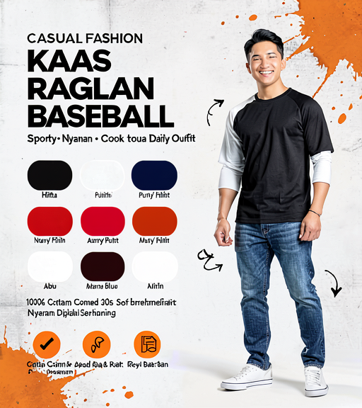 Kaos Raglan Baseball