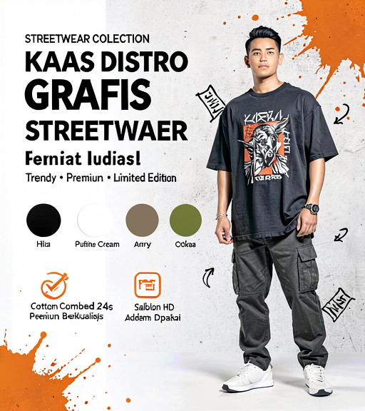 Kaos Distro Grafis Streetwear